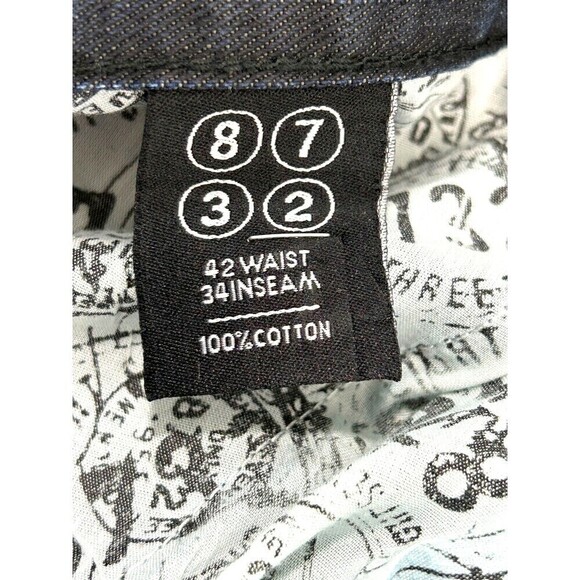 Eight 732 Jeans Sz 42x34 Mens Denim Baggy Skater Hip Hop Dark Wash Casual Y2K N - Picture 10 of 11